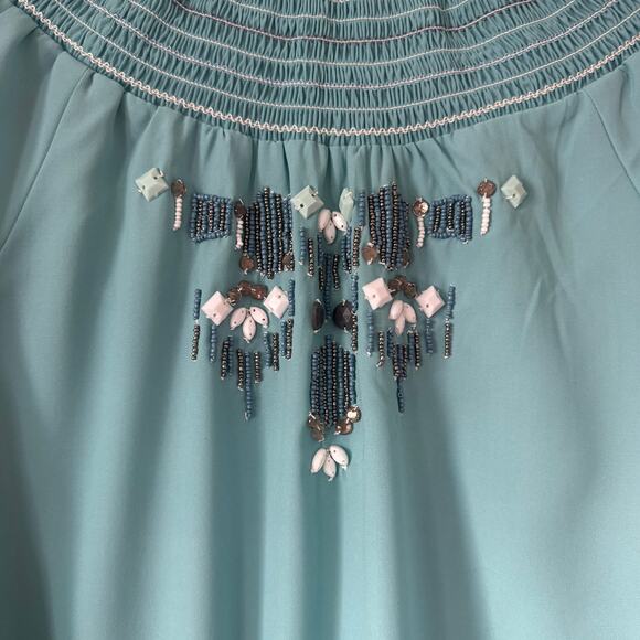 Turquoise Abercrombie and Fitch boho beaded dress in size extra small - Picture 6 of 6